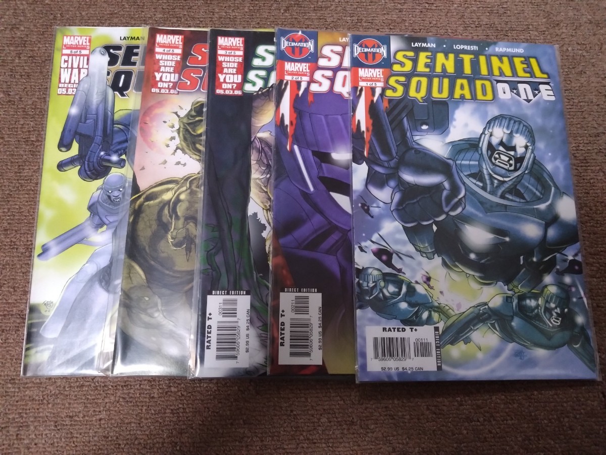 Sentinel Squad One/ centimeter flannel *s Quad * one X men complete set 5 pcs. #1~#5 X-Men X men American Comics 