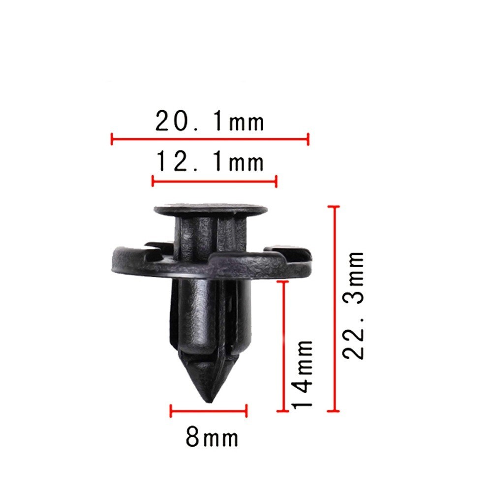 送料無料 トリムクリップ 内張クリップ プッシュリベット 8mm穴径 100個セット 日産 ニッサン用（01553-09321）互換_画像2