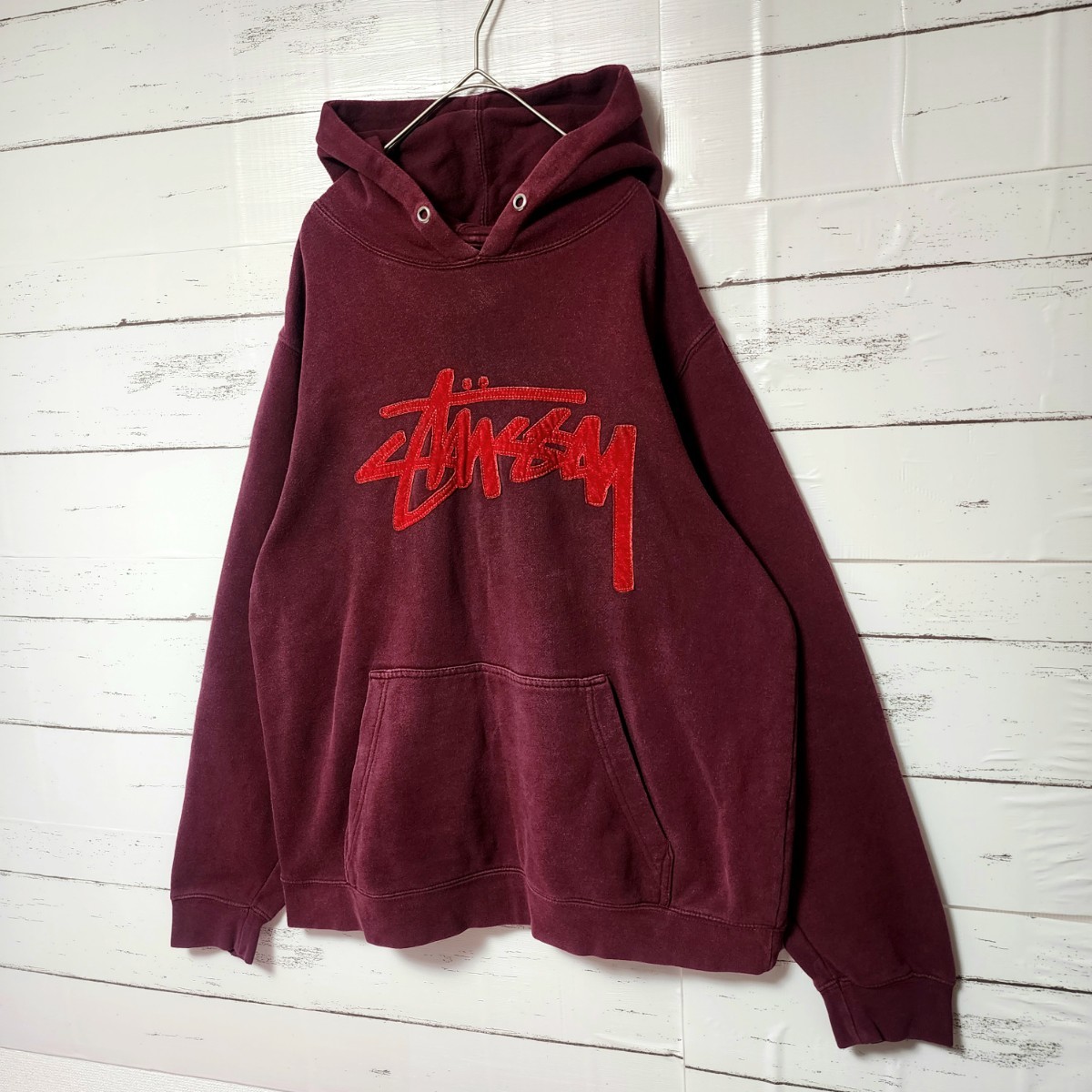 超希少》STUSSY ステューシー パーカー えんじ 刺繍ロゴ 超希少》STUSSY ステューシー パーカー えんじ 刺繍ロゴ