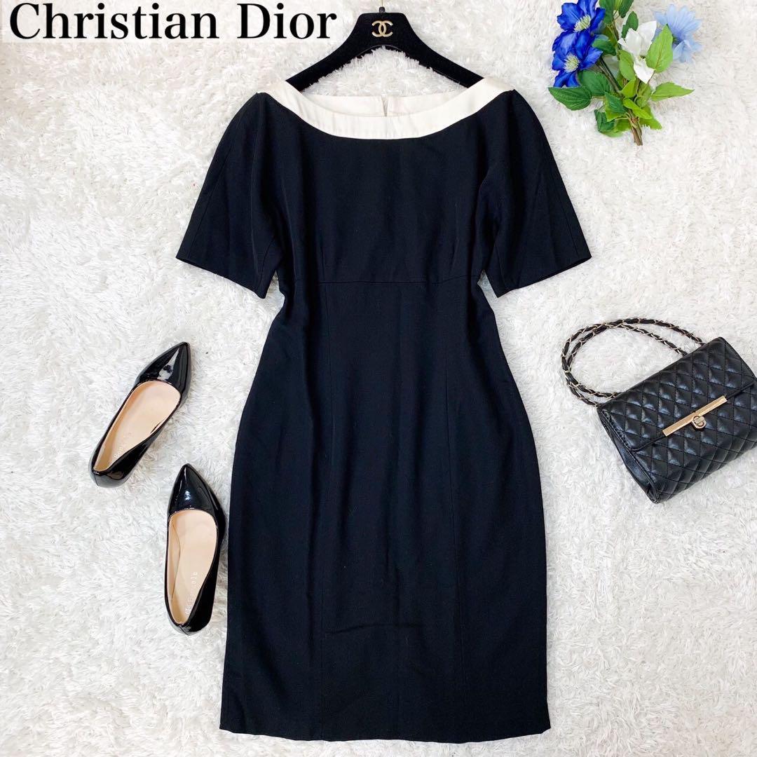 Christian Dior クリスチャンディオール 美ライン バイカラー ウール
