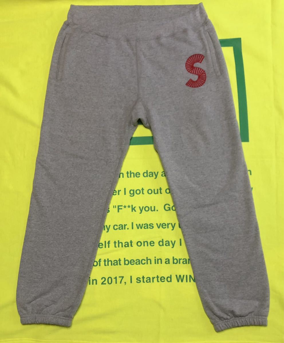 セットアップ ★Supreme Box Logo ステッカー４枚 ★2020AW S Logo Sweatpant シュプリーム エス ロゴ グレー_画像2