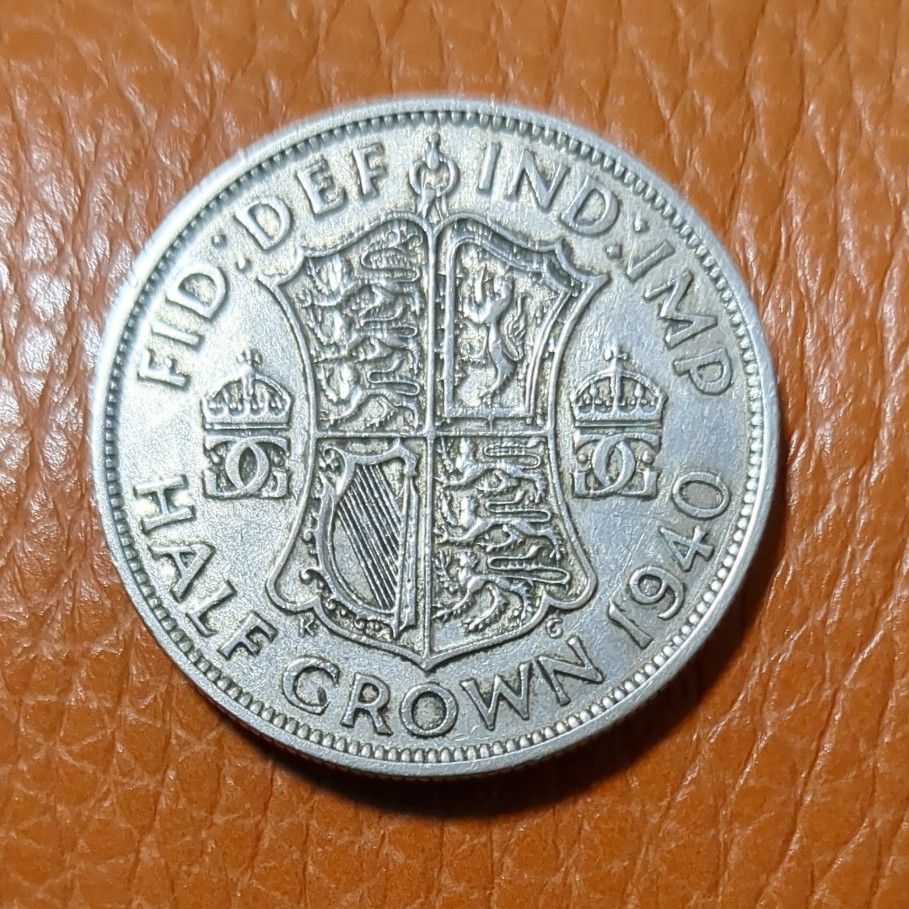 （1940年）イギリス　ジョージ6世　ハーフクラウン銀貨