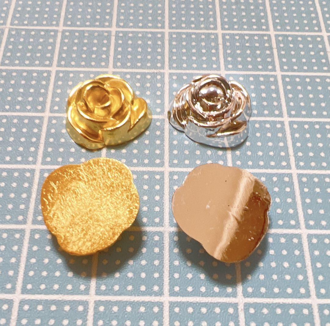  Gold silver rose 20 piece deco parts plastic parts hand made material rose flower 