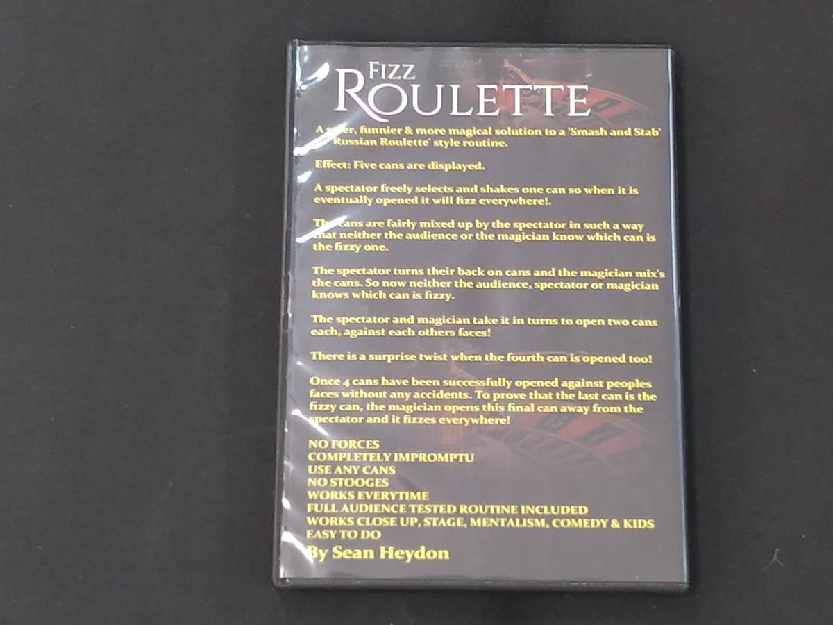 【D87】FIZZ ROULETTE 炭酸ルーレット Sean Heydon DVD マジック 手品の画像2