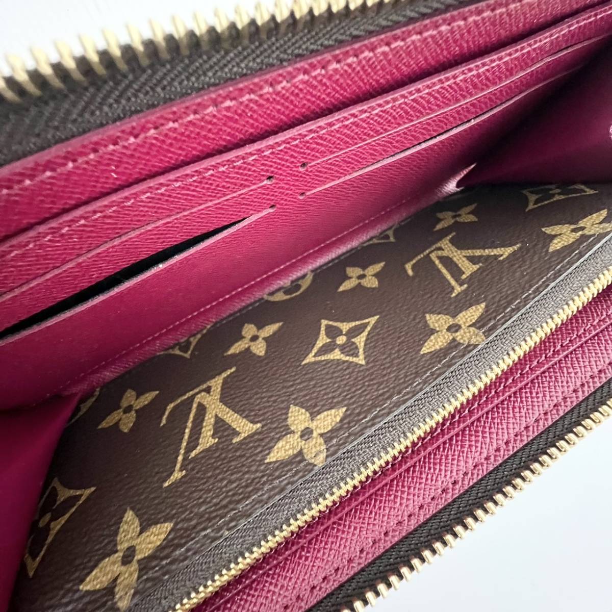 13617/ LOUIS VUITTON ルイヴィトン LV モノグラム ポルトフォイユ クレマンス 長財布 ウォレット ブラウン_画像7