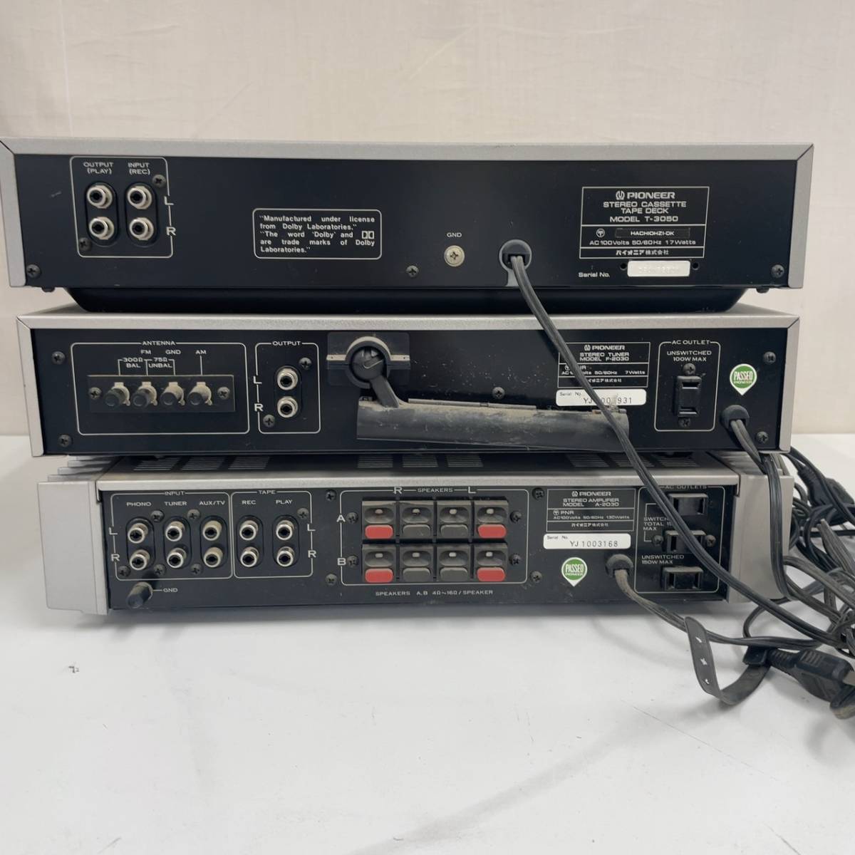 13743/PIONEER T-3050 F-2030 A-2030 STEREO CASSETTE TUNER AMPLIFIER ステレオ カセット チューナー アンプリファイア 3セット_画像8