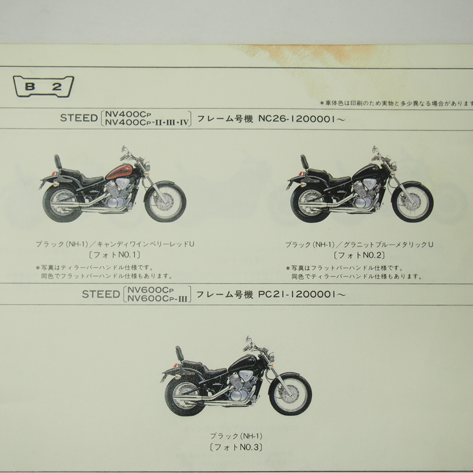 5 version STEED parts list NC26-120/130/139/PC21-120/130 Heisei era 7 year 6 month issue Steed 