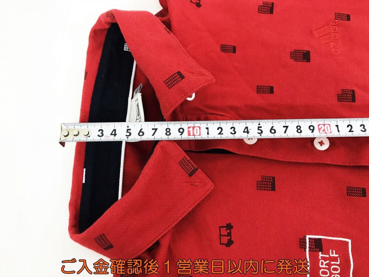 ゴルフ adidas アディダス ポロシャツ 半袖 総柄 O/XG メンズ ゴルフウェア 服 赤色 レッド H05-163kk/F3_画像4