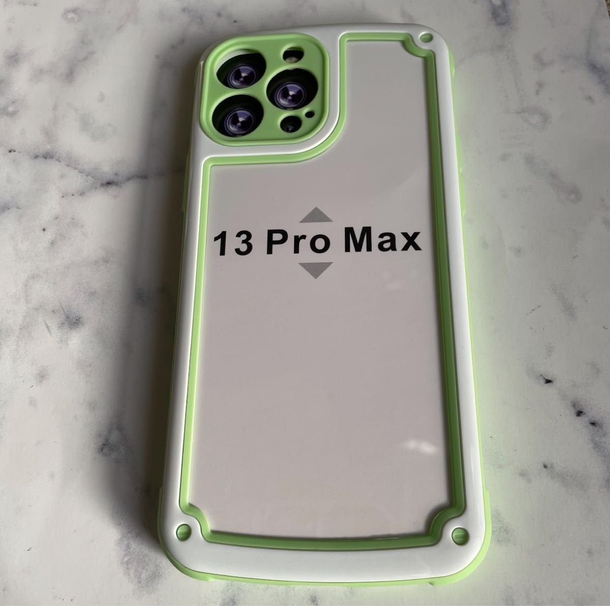 iPhoneケース iPhone13ProMax シンプル フレーム グリーン