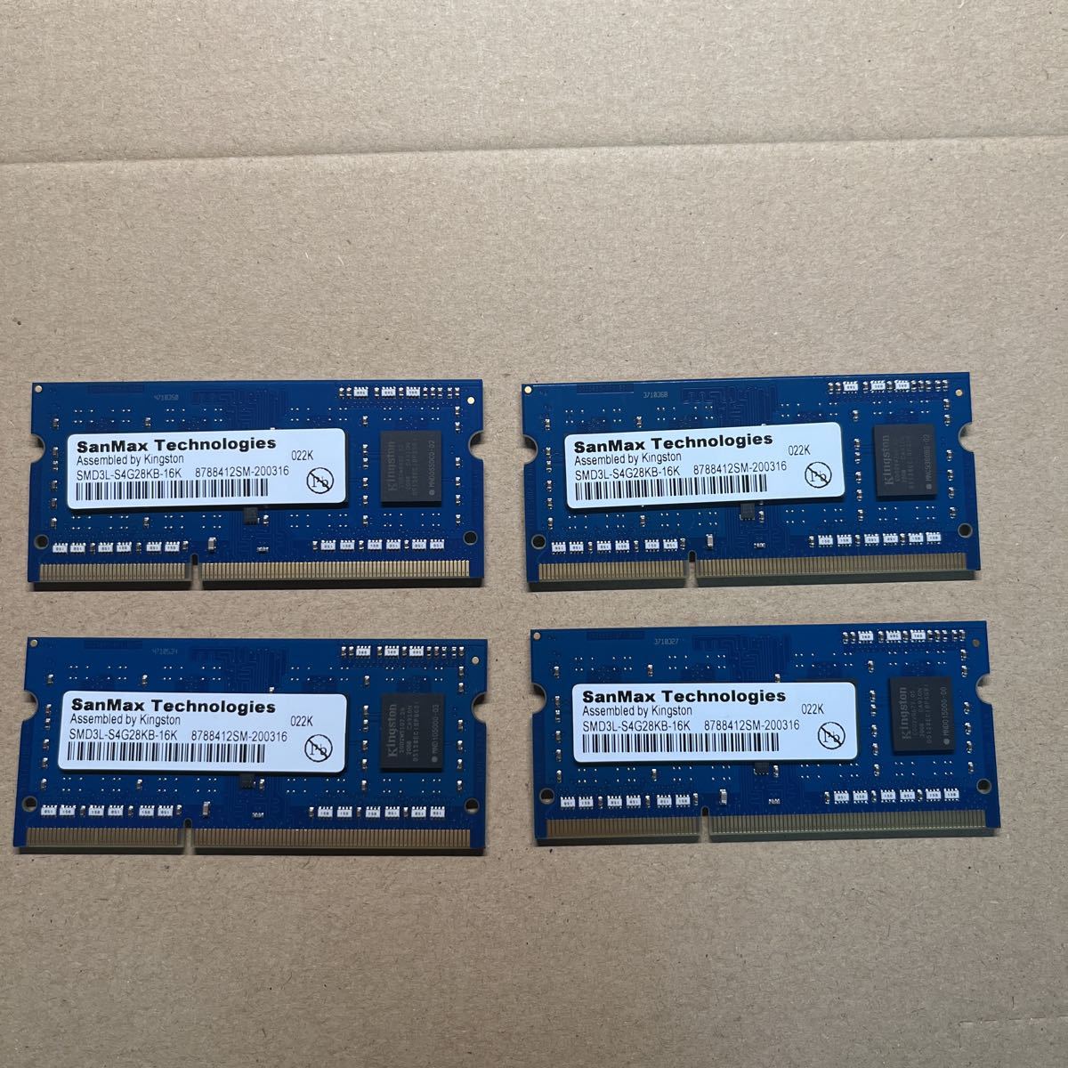 [ new goods /4 sheets ]SanMax PC3L-12800S 4GB SO-DIMM Note PC oriented memory DDR3L-1600 unused 