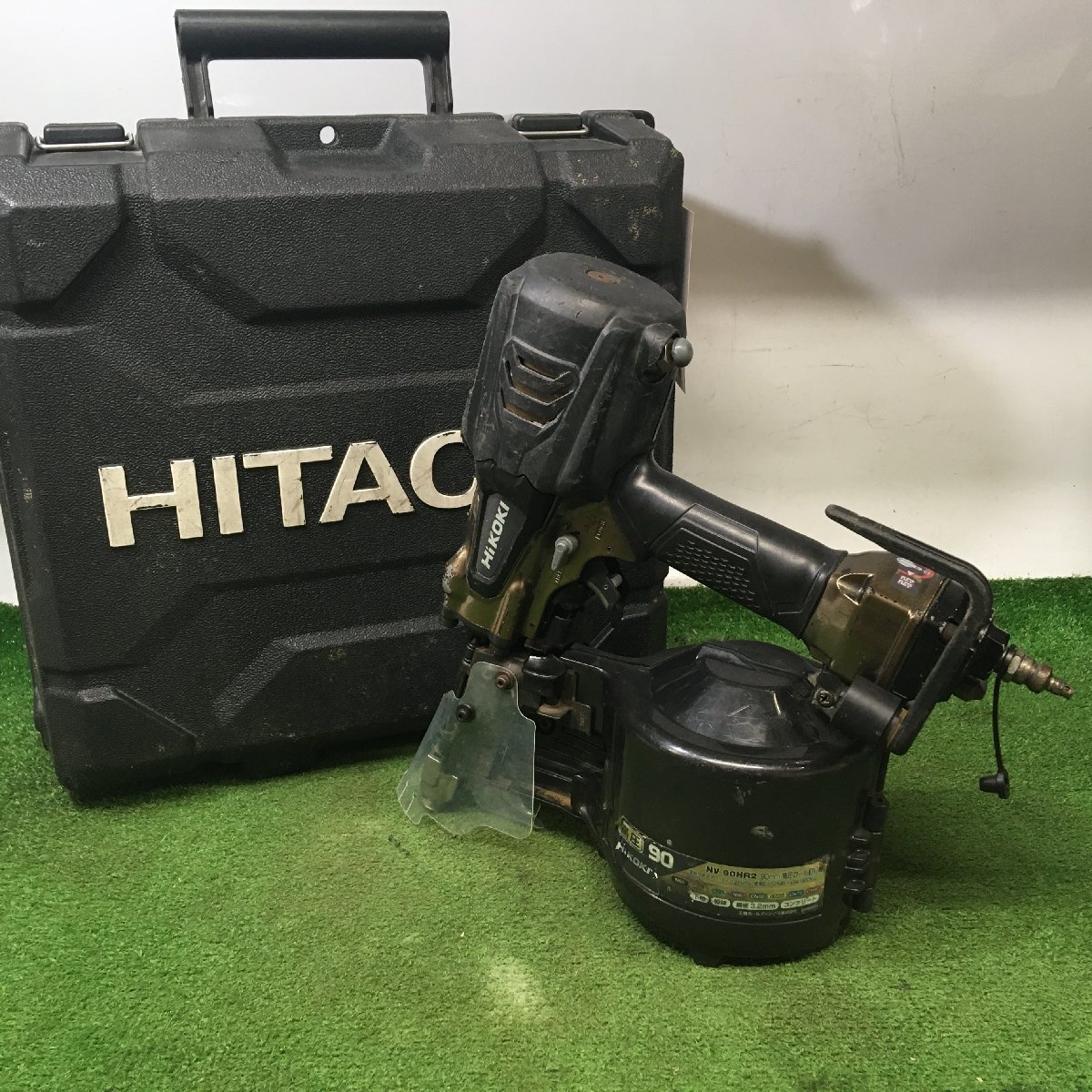 【中古品】HiKOKI (ハイコーキ) 高圧ロール釘打機 パワー切替機構・エアダスタ付 NV90HR2(S） 針金90mm ハイゴールド ITS6CAJSQIDU