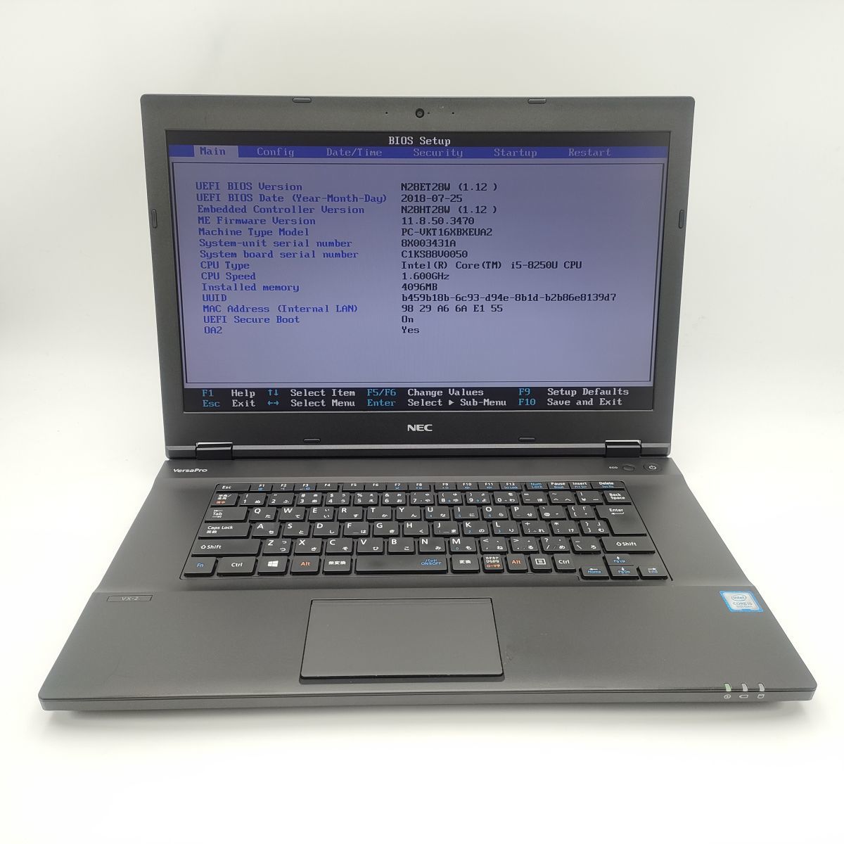 ★訳あり★ NEC VersaPro PC-VKT16XBXEUA2 [Core i5 8250U 4GB 500GB 15.6 -] 中古 ノートパソコン (3549)