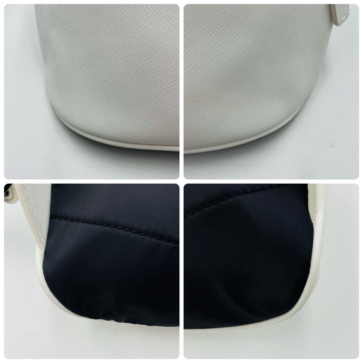 1円【極美品・付属品有】EMPORIO ARMANI ウエストポーチ ボディバッグ ワンショルダー 肩掛け PVC メンズ ホワイト エンポリオアルマーニ_画像7