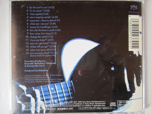 『CD Babyface(ベイビーフェイス) / A Collection Of His Greatest Hits 国内盤 帯付 ★Kenny G・Stevie Wonder・Mariah Carey』