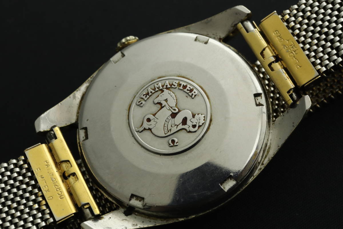 LVSP5-11-34 7T114-34 OMEGA オメガ 腕時計 シーマスター デイト ラウンド 自動巻き 約61g メンズ ゴールド 文字盤ゴールド ジャンク_画像7