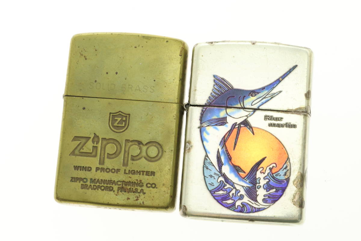 VMPD5-111-13 Zippo ジッポ ライター オイルライター Blue marlin AMERICAN CLASSIC CABIN 等 6点セット 付属品付き 着火未確認 ジャンク_画像3