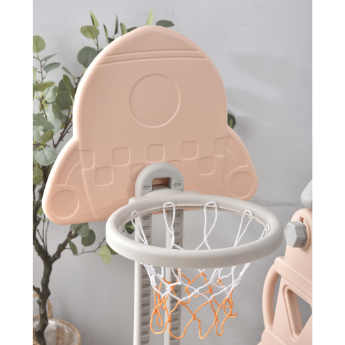  slipping pcs slide swing interior basketball soccer goal post playground equipment interior playground equipment large playground equipment [ pink × gray ]