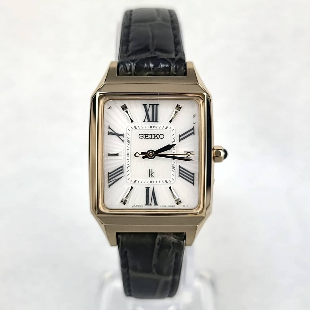 ほぼ新品】SEIKO セイコー ルキア スクエア ソーラー 箱/保付 1B32