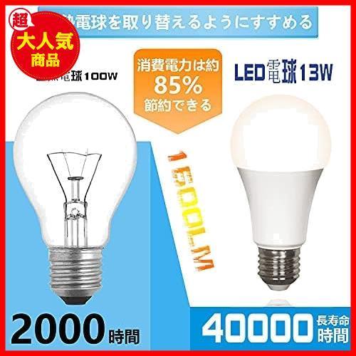 【限定！最安値！】 電球100W形相当 昼白色相当(13W プレミア 1600LM 5000K) 口金直径26mm 一般電球 広配光タイプ LED電球 2個入り_画像5