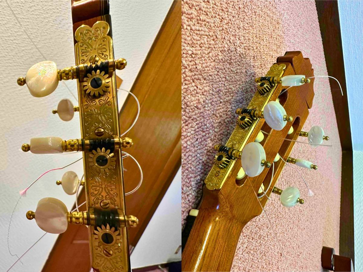 ☆激レア!!☆ Manuel Reyes 1993年製 マヌエル レジェス クラシック ギター フラメンコ ビセンテ・アミーゴ bam製新品高級ハードケース付_ロジャース製の白蝶貝の超高級ペグです。