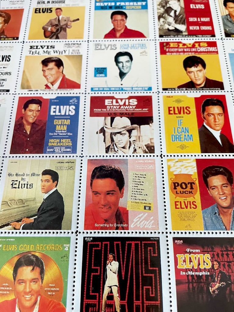 Elvis Presley エルヴィス・プレスリー 切手シート Collectible Stamps Of Presley's 1960'S RCA Records Label Covers 50's ロカビリー_画像3