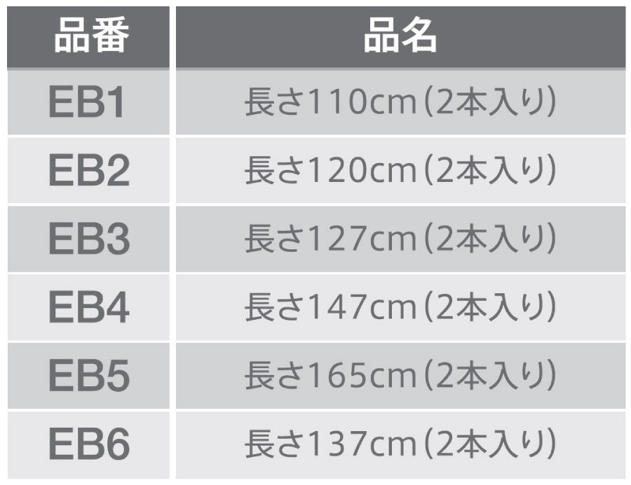 Terzo テルッツォ by PIAA ベースキャリア バー 2本入 スクエアバータイプ ブラック 147cm エンドキャップ付 EB4 ピアの画像3