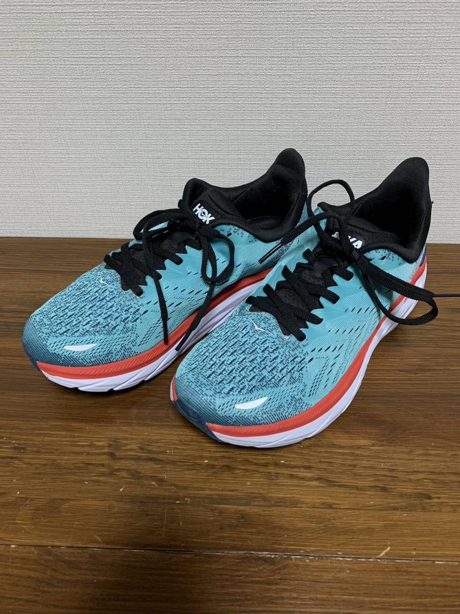 美品☆[HOKA ONE ONE] F27221D CLIFTON 8 クリフトン ローカットスニーカー US7.5B 24.5 ホカオネオネ_画像1