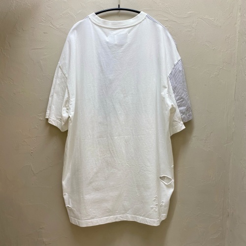 FENG CHEN WANG フェンチェンワン ディストレス Tシャツ L ホワイト系 【代官山11】_画像2