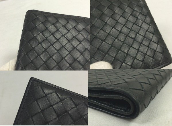 ☆☆BOTTEGA VENETA ボッテガヴェネタ　二つ折り財布　小銭入れなし　222338 V4651　グレー系☆USED品_画像9