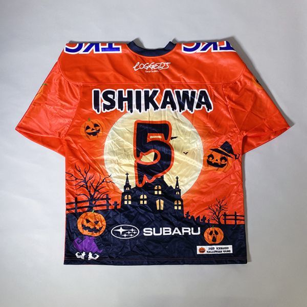 H.C.栃木日光アイスバックス #5 石川 貴大 選手 実使用「2023 HALLOWEEN GAME ユニフォーム」_画像1