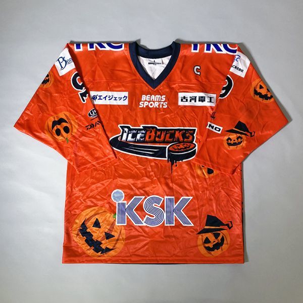 H.C.栃木日光アイスバックス #9 佐藤 大翔 選手 実使用「2023 HALLOWEEN GAME ユニフォーム」_画像2