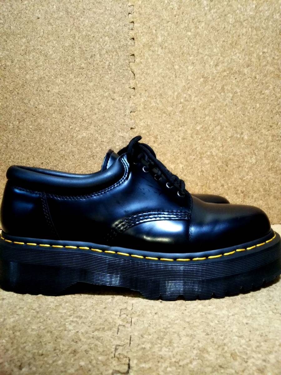 [Dr.MARTENS] Dr. Martens 8053 Quad 5 отверстие обувь UK10 (29cm ) QUAD RETRO 5EYE SHOE черный толщина низ [ хорошая вещь ]