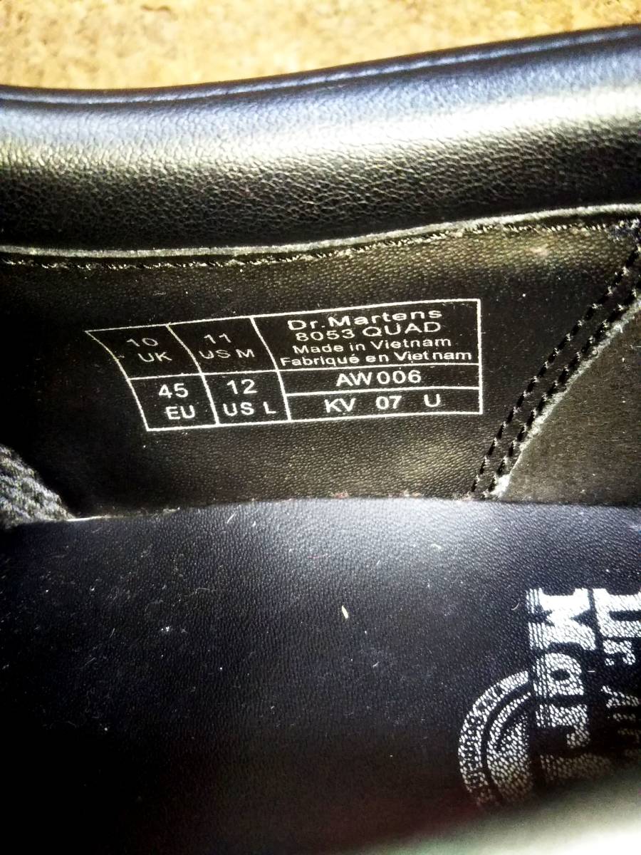 [Dr.MARTENS] Dr. Martens 8053 Quad 5 отверстие обувь UK10 (29cm ) QUAD RETRO 5EYE SHOE черный толщина низ [ хорошая вещь ]