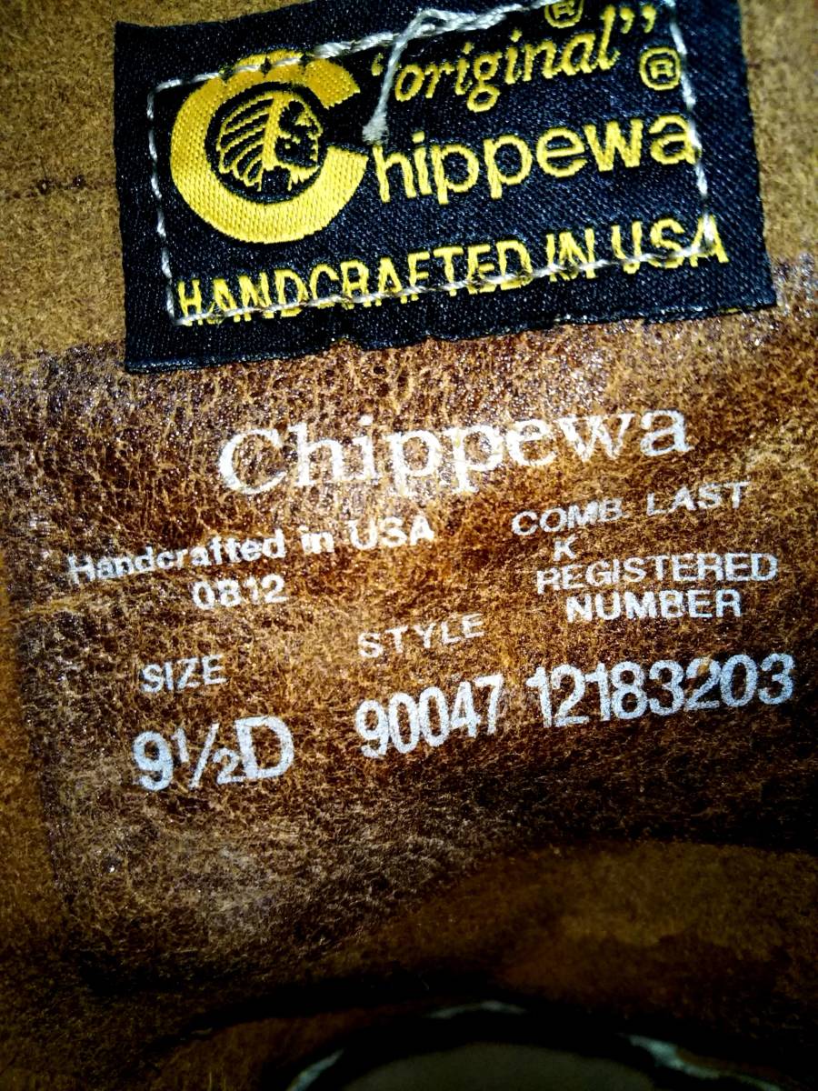 [CHIPPEWA] Chippewa 90047 6 -inch plain tu boots 9.5D (27.5cm) 6INCH PLAIN BOOTS TAN RENEGADE black tag tongue renegade [ beautiful goods ]