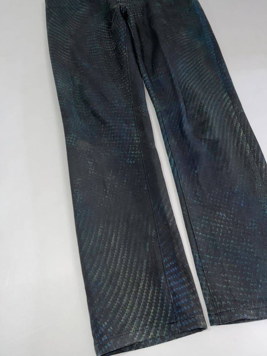 2013 s Balenciaga denim print coating pants rare バレンシアガ　3D graphic cyber future _画像2