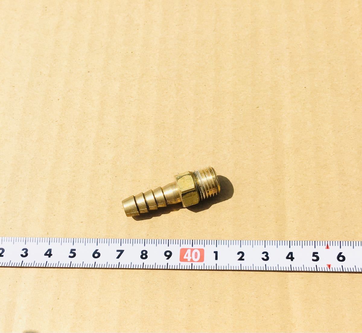 4個セット 中古品 ホースニップル タケノコニップル⑰ 黄銅製 真鍮製 ホース口外径9mm オネジ 2分 ♯2 　8A ( PT 1/4 )_画像2