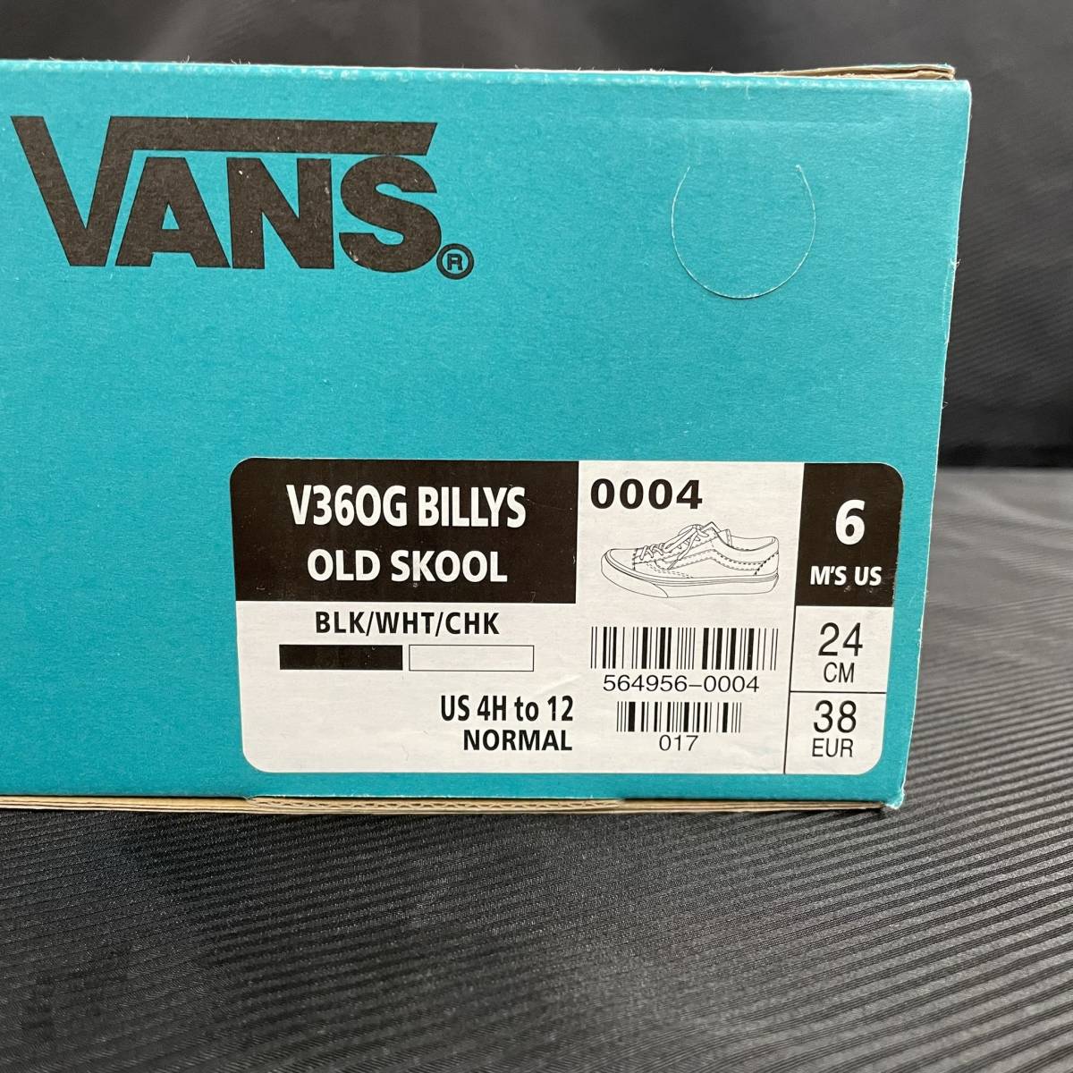 VANS BILLYS V36OG OLD SKOOL 24cm バンズ ビリーズ オールドスクール スニーカー 靴 ブラック ホワイト 黒 白 未使用_画像7