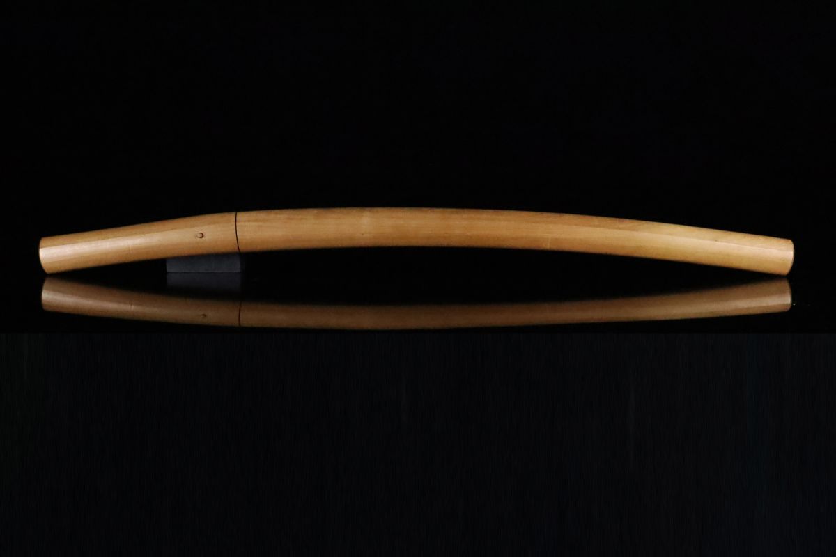 時代 横山上野大掾(以下切れ) 49.8cm 長脇差 備州長船 腰開互の目刃 小杢目肌 銀ハバキ 脇差 刀剣武具[51111tt]_画像2