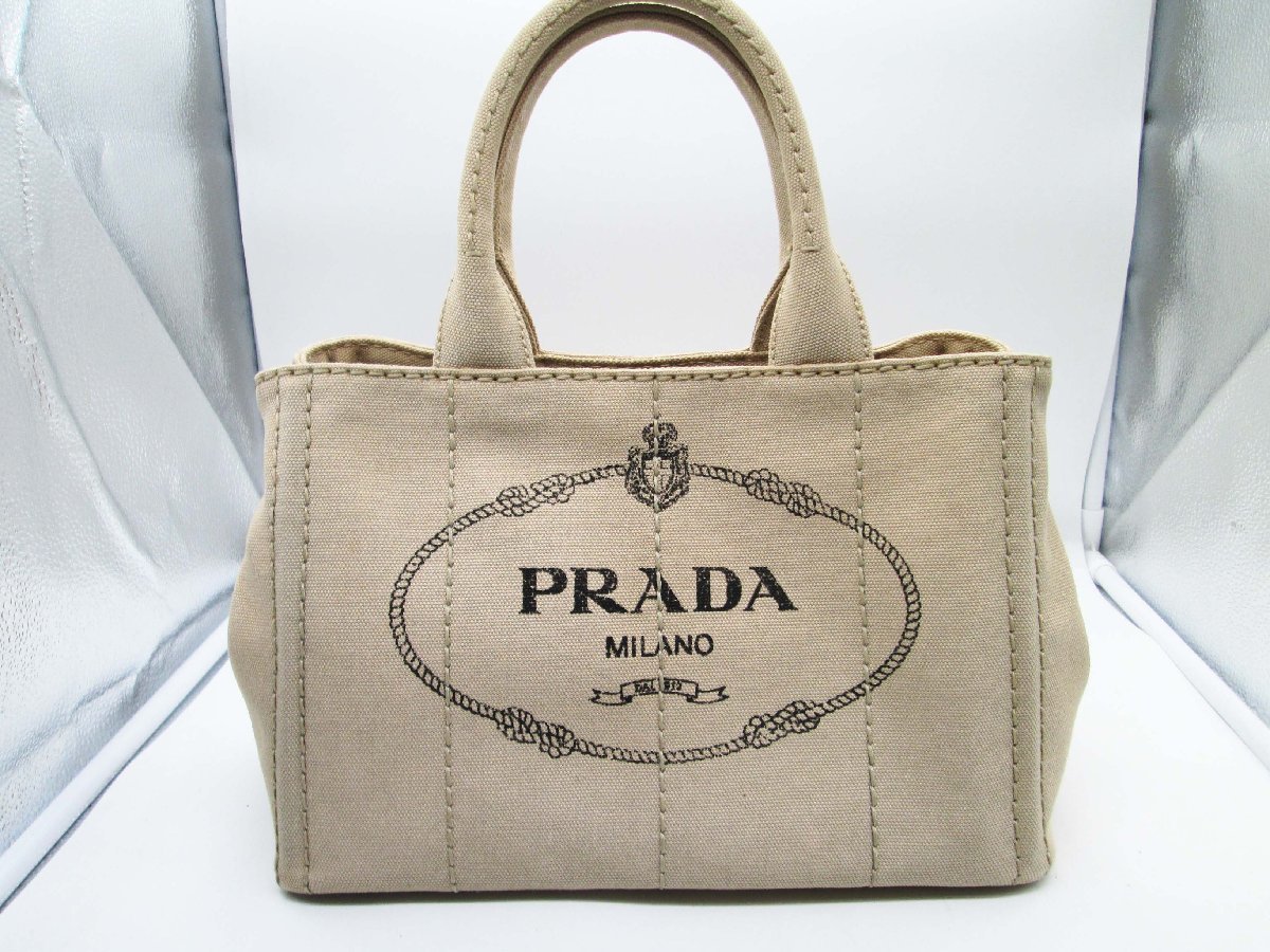 ■【美品】PRADA プラダ カナバ 2WAY トートバッグ1BG439 ベージュ■/A_画像2