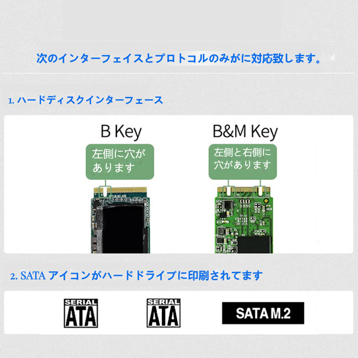 新品 M.2 SATA NGFF M.2 Bkey SATA SSD から USB3.1 Type C 10G 変更 アダプターカード 2230 2242 2260 2280 に対応致します_画像5