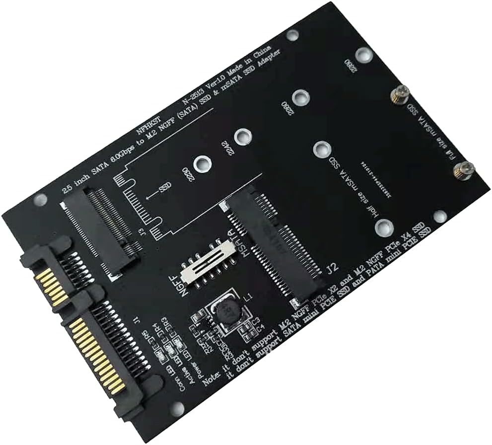 SATA M.2 NGFF SSD & mSATA SSD → 2.5 インチ SATA 3.0 変換 アダプター 2 in 1 Combo M.2 NGFF & mSATA SSD to SATA 3.0_画像1