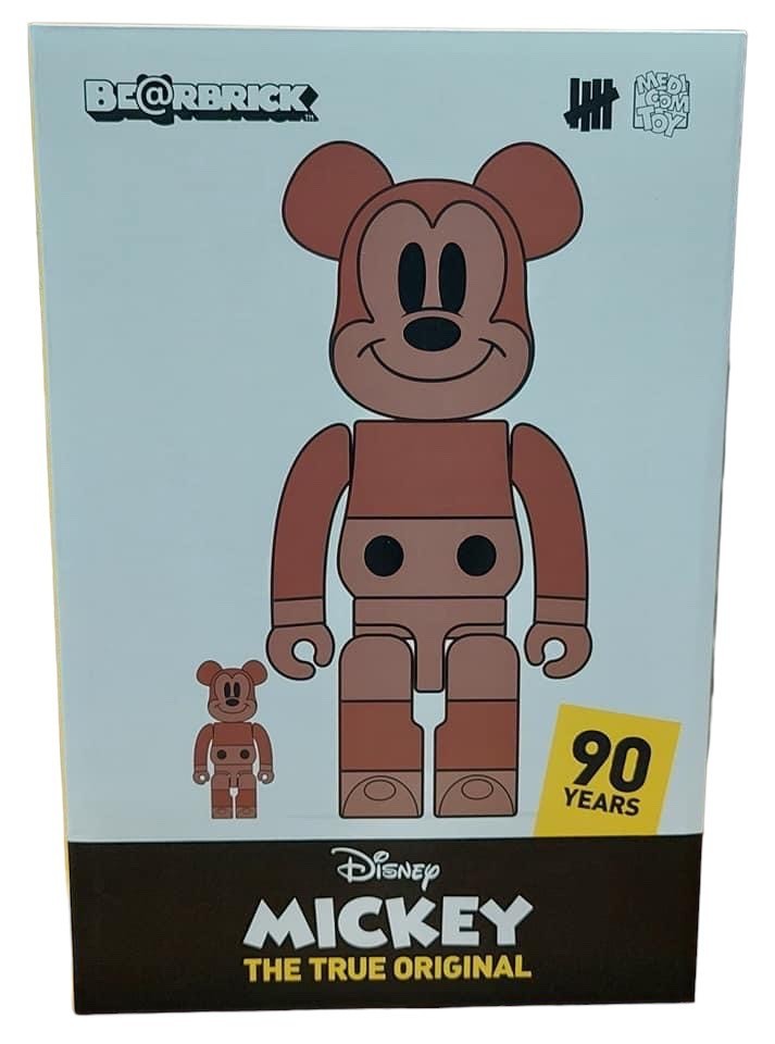 中古 美品 BE@RBRICK UNDEFEATED x MICKEY MOUSE 銅 Ver.100% & 400%　90周年 Disney _画像1