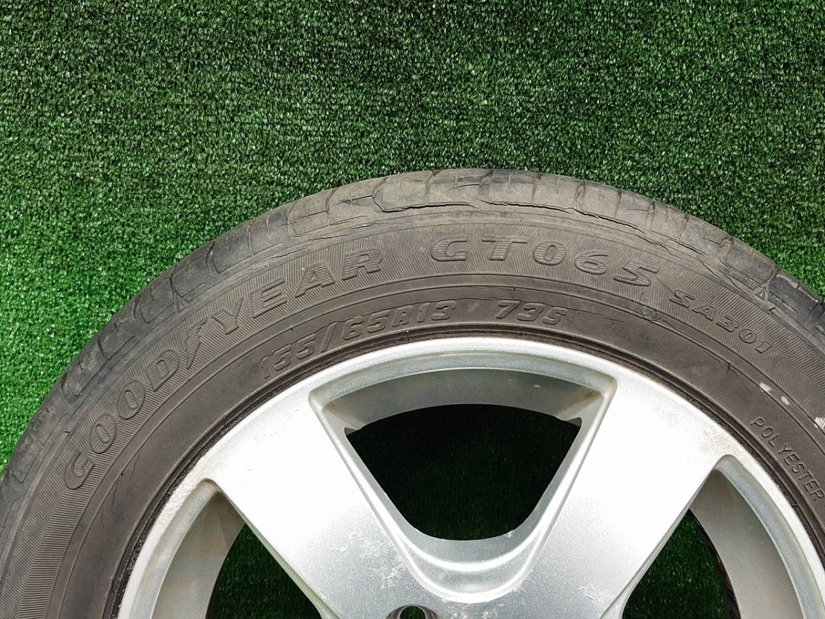 STYLE PRASINO 13×4J OFF42 PCD100 4H GOODYEAR グッドイヤー GT065 SA301 155/65R13 ワゴンR等に 売切!!　_画像4