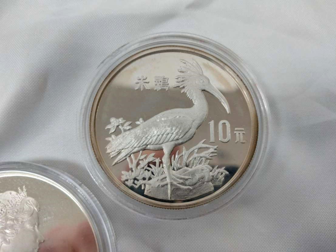 #6280 オリンピック プルーフ銀貨 中華人民共和国 10元銀貨 朱鷺 白海豚 鹿 イルカ 計5枚_画像7