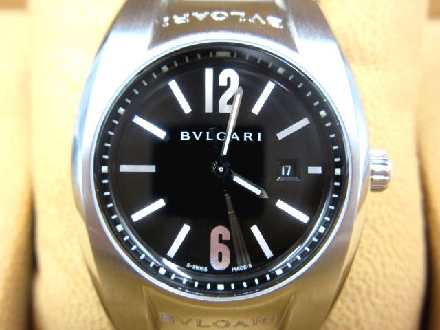 ■稼働品 美品 BVLGARI ブルガリ EG30S エルゴン レディース クオーツ ウォッチ 腕時計 箱 ケース付 黒文字盤 腕回り約16㎝
