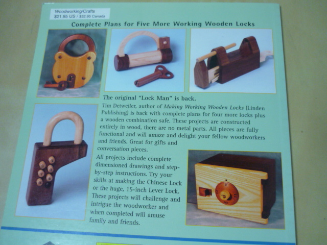 送120木製錠鍵カギ作り方洋書[MAKING MORE WORKING WOODEN LOCKS]木工　ゆうパケ160円_画像3