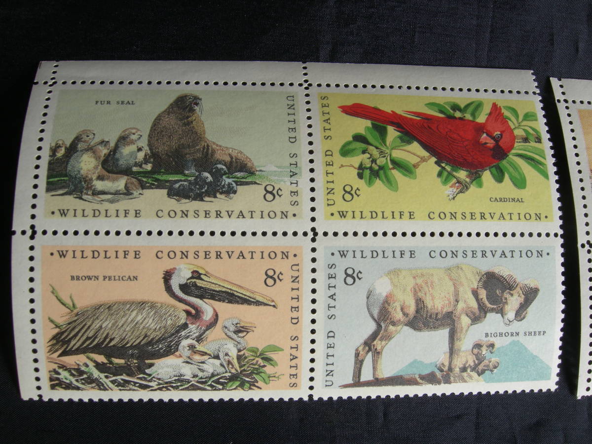 アメリカ　動物愛護、他、　田型切手2種　合計8枚　未使用　　同梱可_画像2