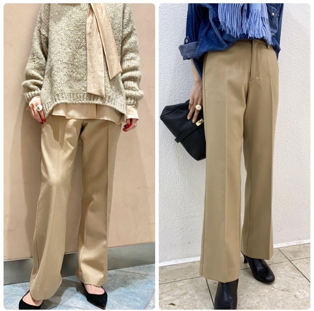 美品☆ センタープレス Spick and Span リヨセルウール ストレートパンツ ウール スリムフレア 美脚パンツ ベージュ スラックス パンツ_画像8