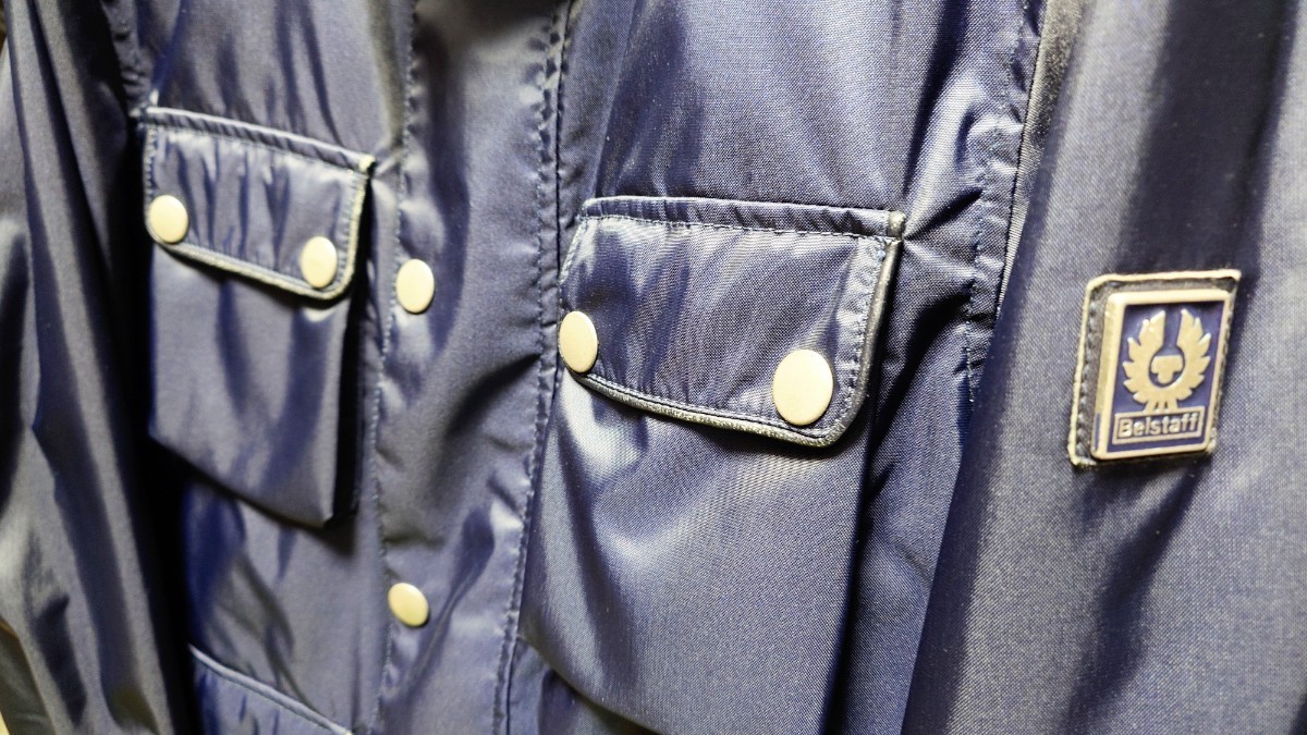 *Belstaff/ bell штат служащих Puresuto n нейлон байкерская куртка XS темно-синий мужской Италия производства 