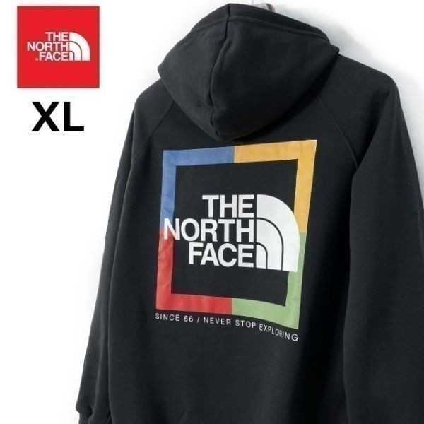 1円～!売切!【正規新品】THE NORTH FACE◆W NOV GRAPHIC HOODIE パーカー スウェット US限定 グラフィック 裏起毛 登山(XL)黒 181130-30_画像1